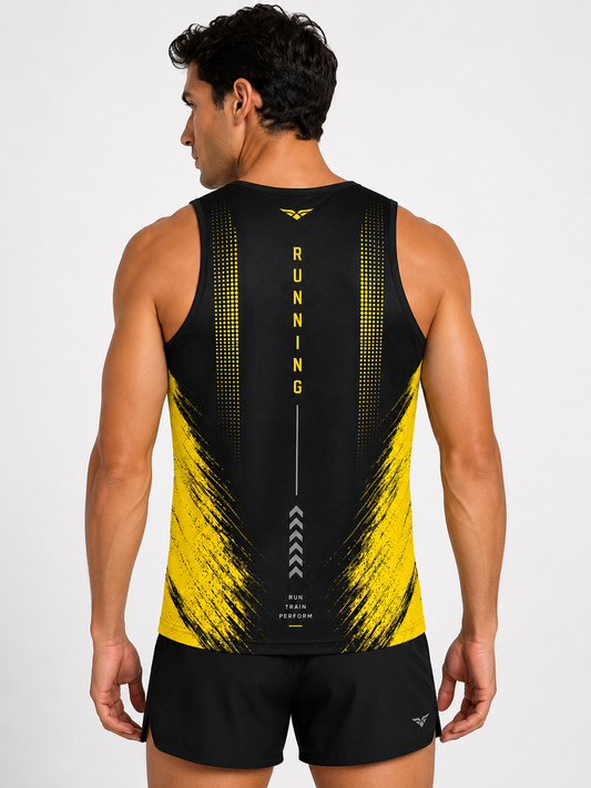 Camiseta Hombre Deportiva RUNNING TICBU Amarillo