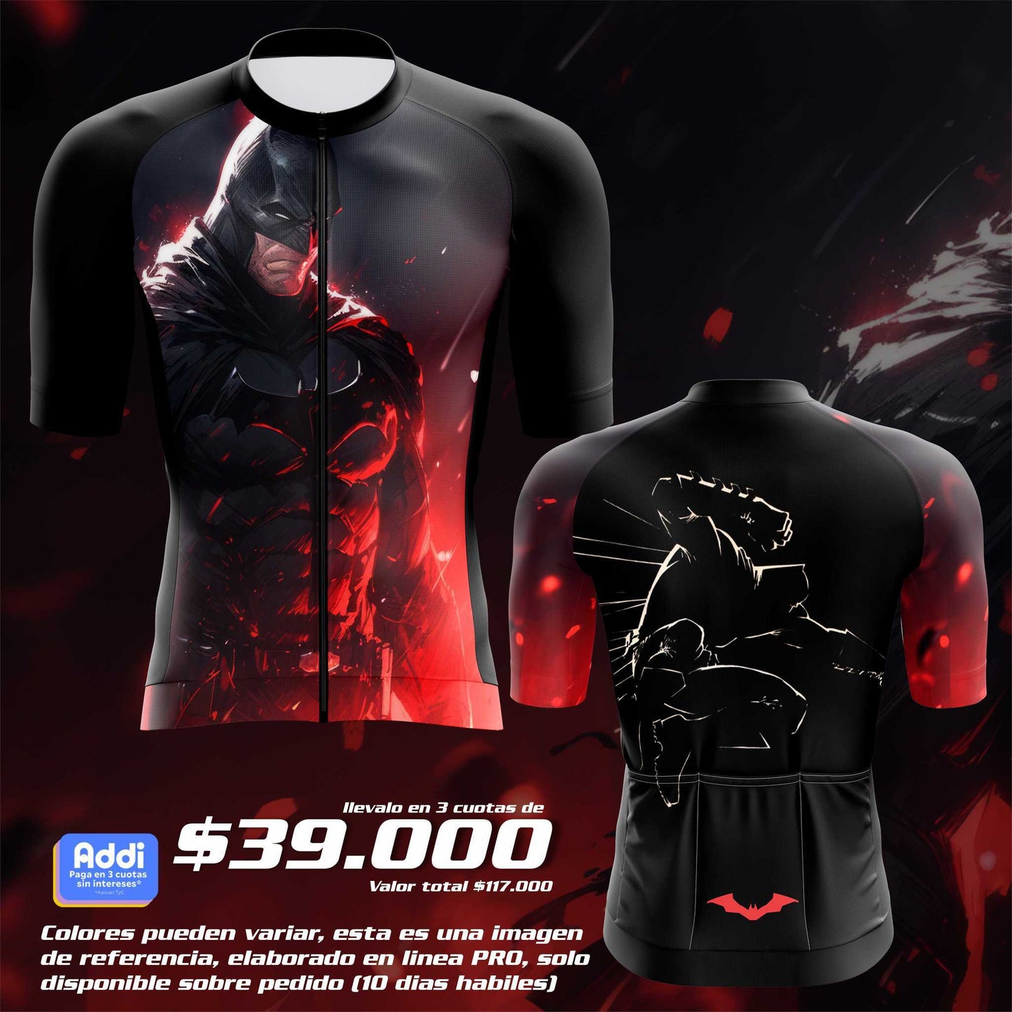 JERSEY CORTA HOMBRE PRO (REF. BATMAN)