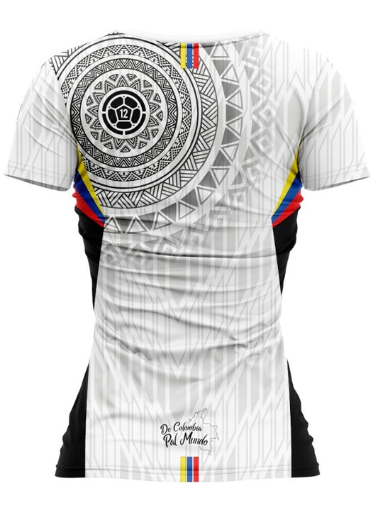 Camiseta Dama Deportiva Ref Colombia 25 Blanco