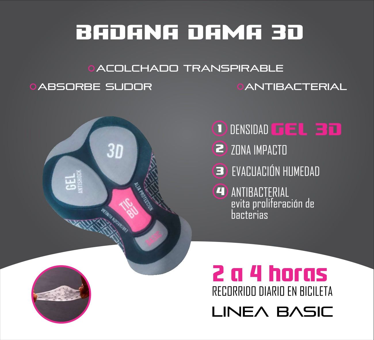 Licra Corta Dama Essential (Ref: Toda Negra Essential)