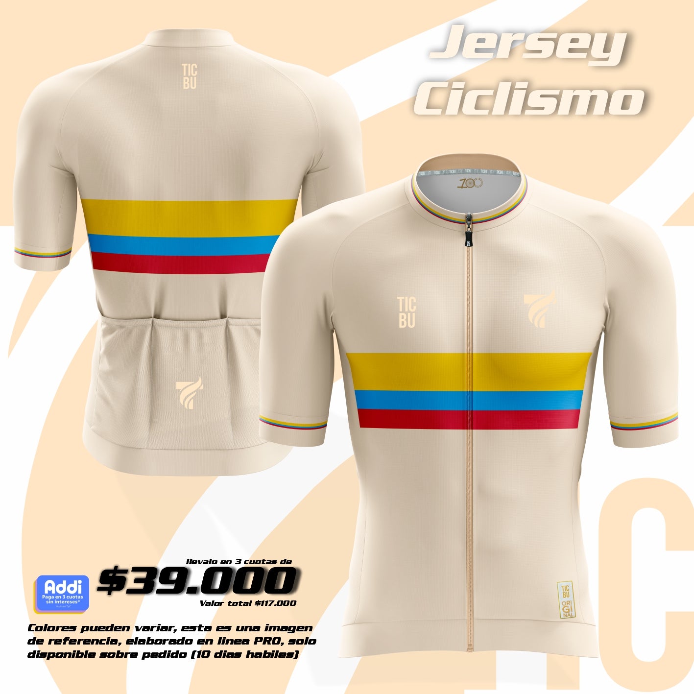 JERSEY CORTA HOMBRE PRO (REF. COLOMBIA 100 AÑOS)