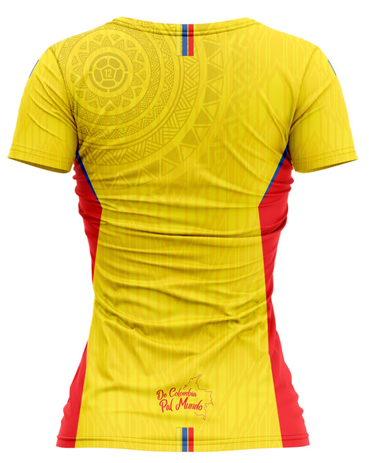 Camiseta Dama Deportiva Ref Colombia 25 Amarilla