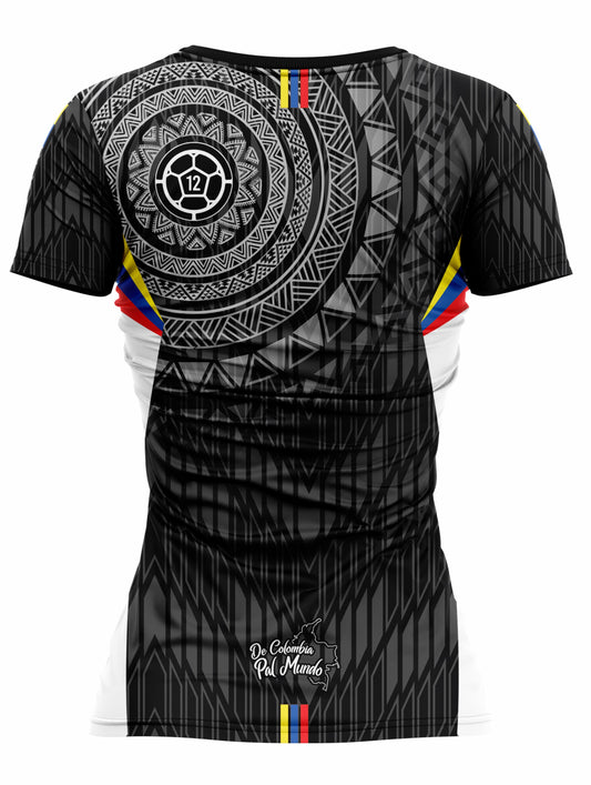 Camiseta Dama Deportiva Ref Colombia 25 Negra