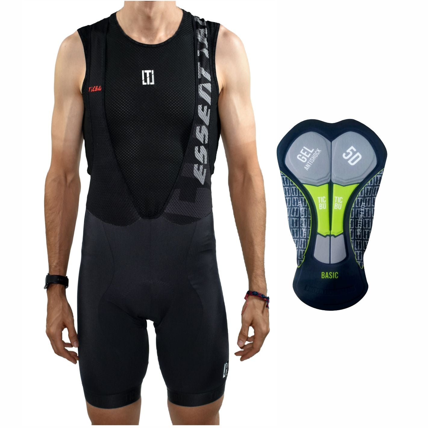 Short Lycra Man BASIC Black - Yellow