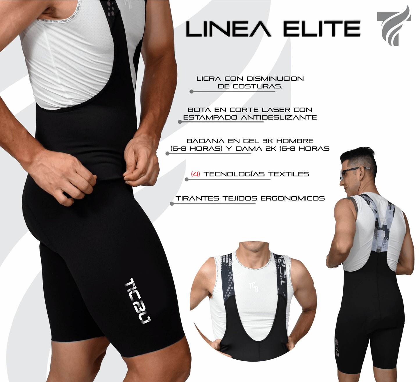 LICRA CORTA HOMBRE ELITE 2025 REF: NEGRA