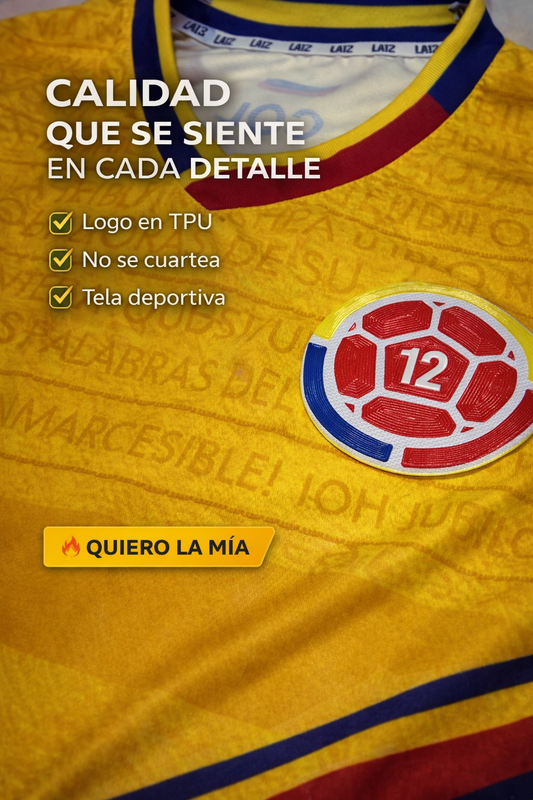 Camiseta Hombre Deportiva Ref Colombia 26 Amarilla