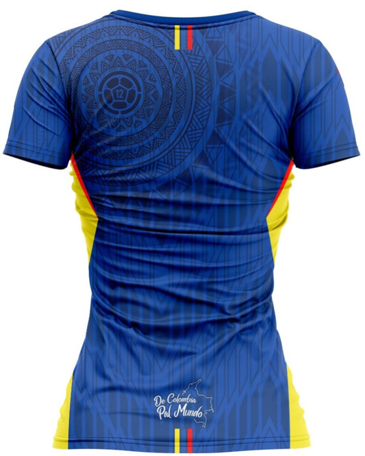 Camiseta Dama Deportiva Ref Colombia 25 Azul