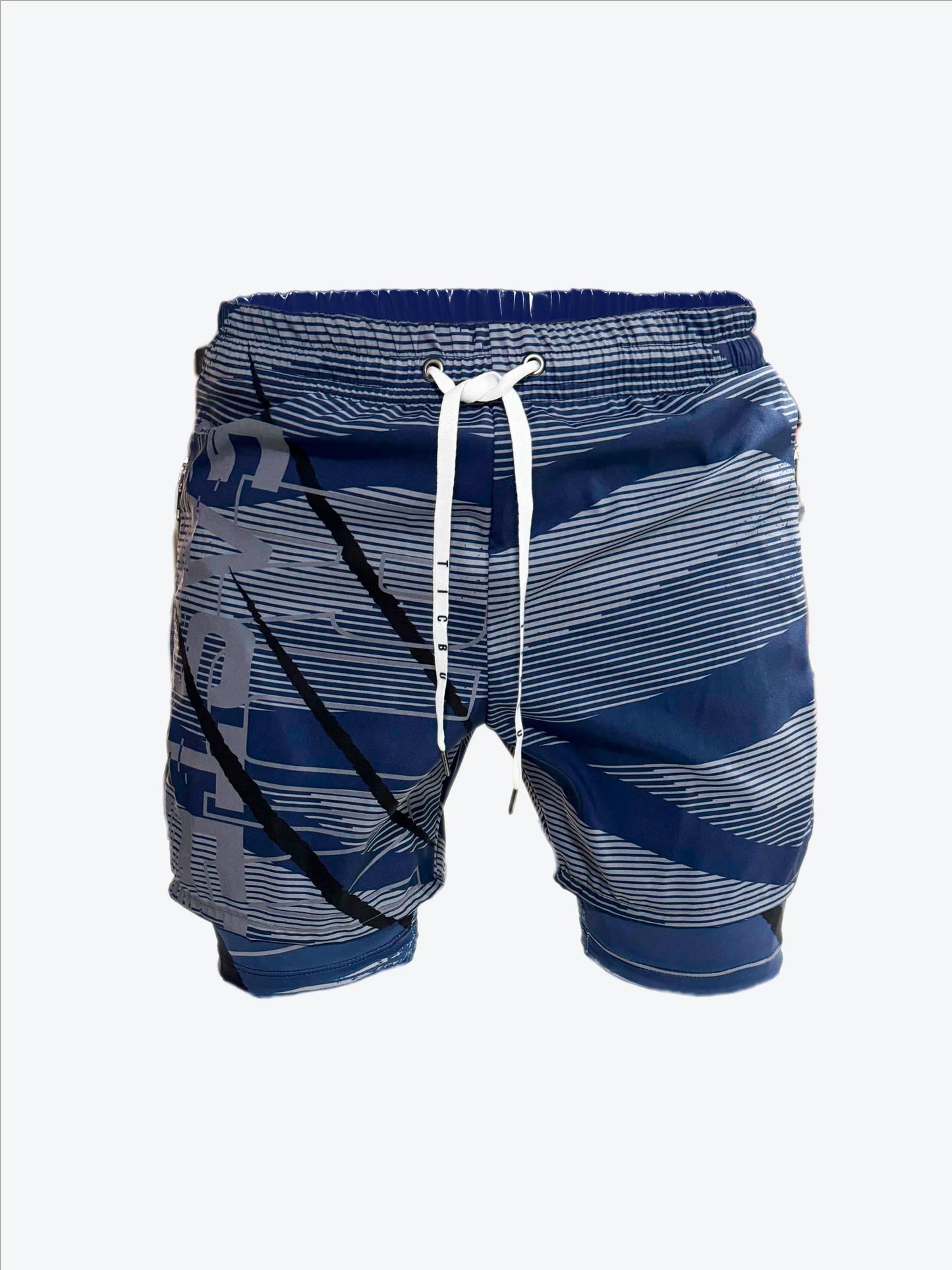 Pantaloneta Deportiva Azul Petróleo Estampado