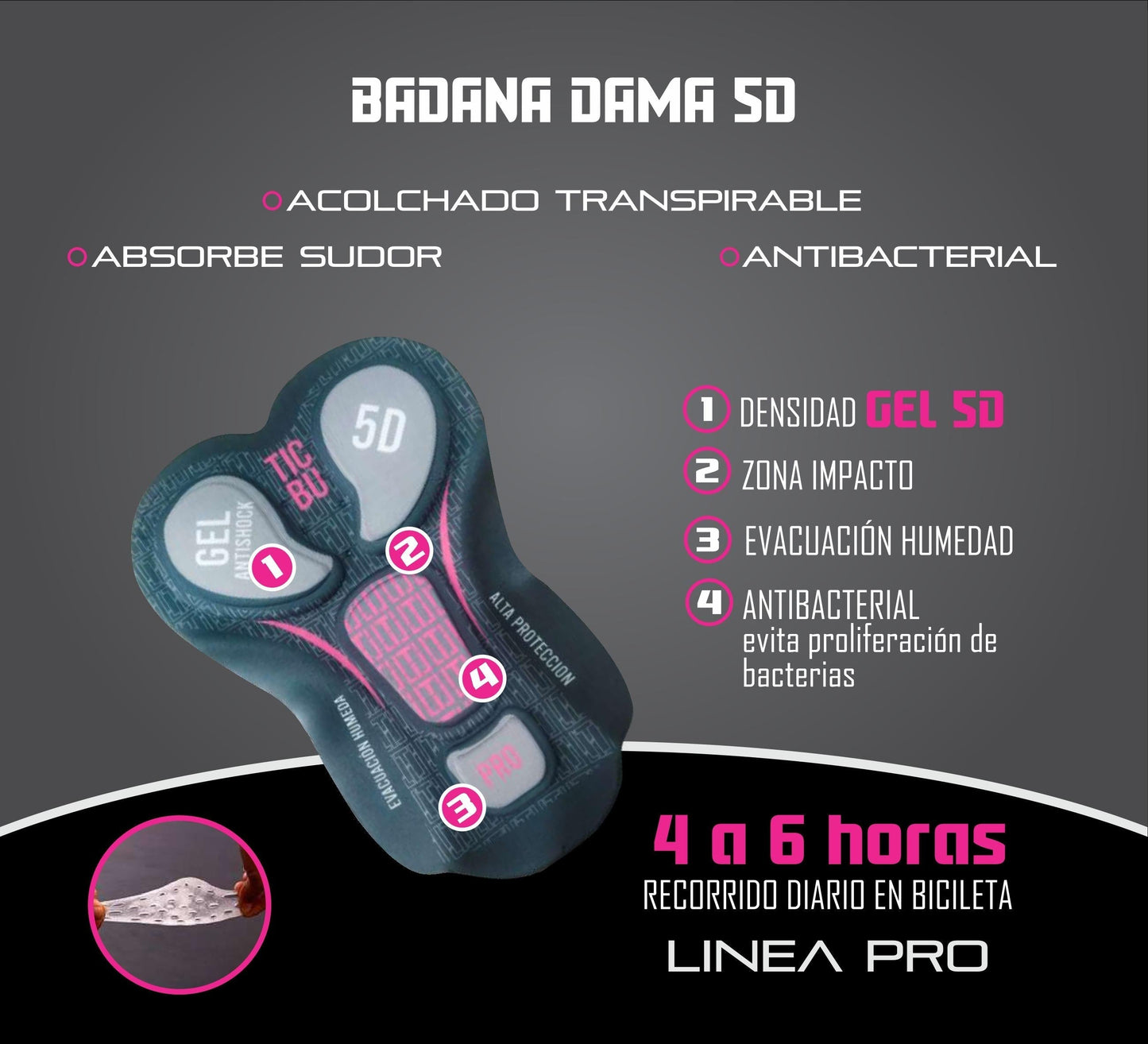LICRA CORTA DAMA PRO (REF. MERIDA-BLUE)