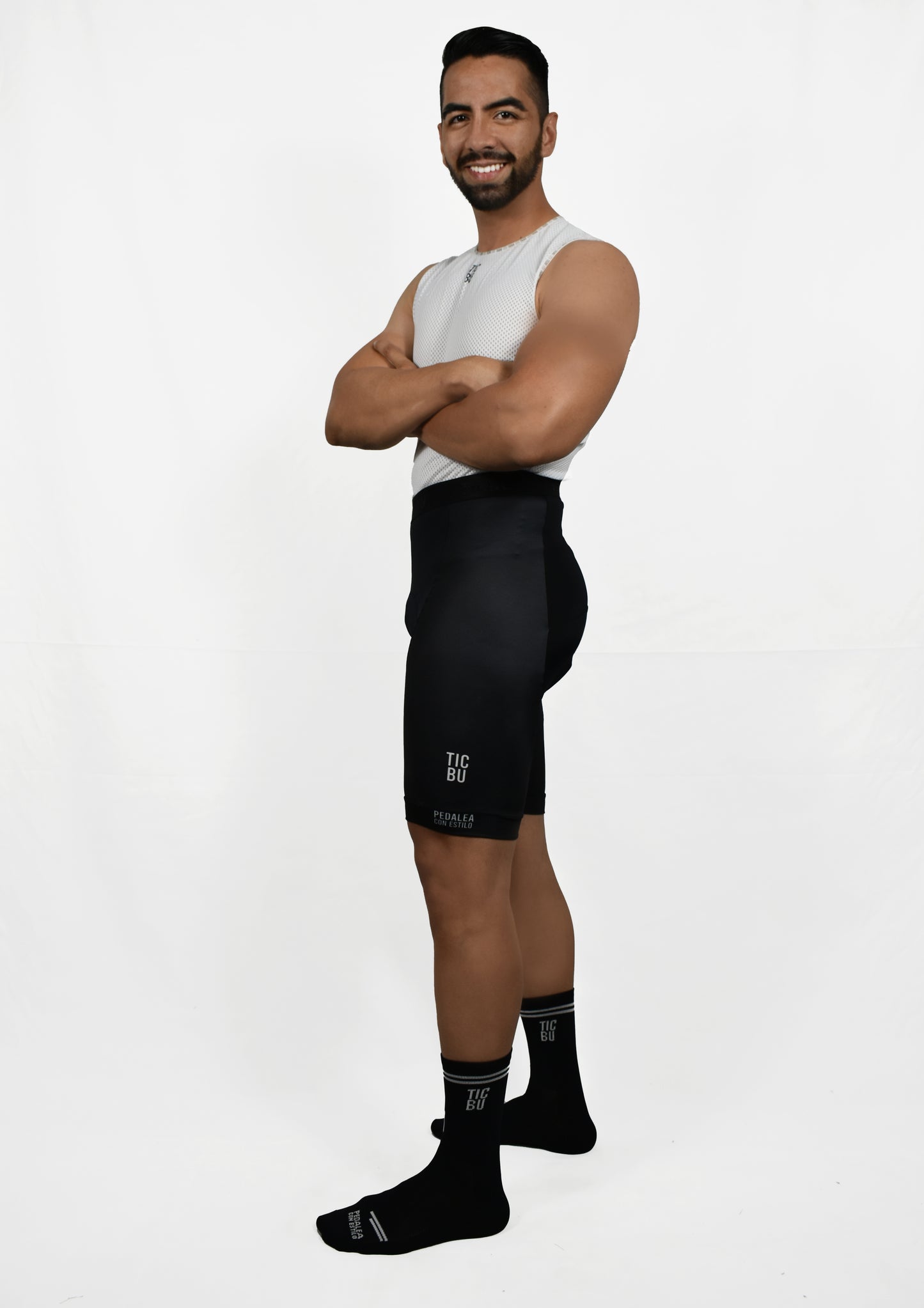 LICRA CORTA HOMBRE (sin tirantes) TODA NEGRA BASIC