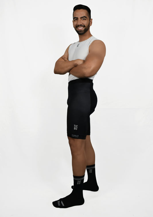 MEN'S SHORT LYCRA (strapless) ALL BLACK BASIC