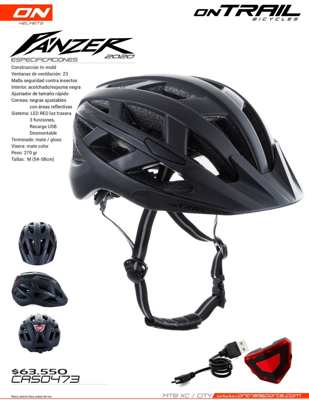 Casco Panzer con luz negro