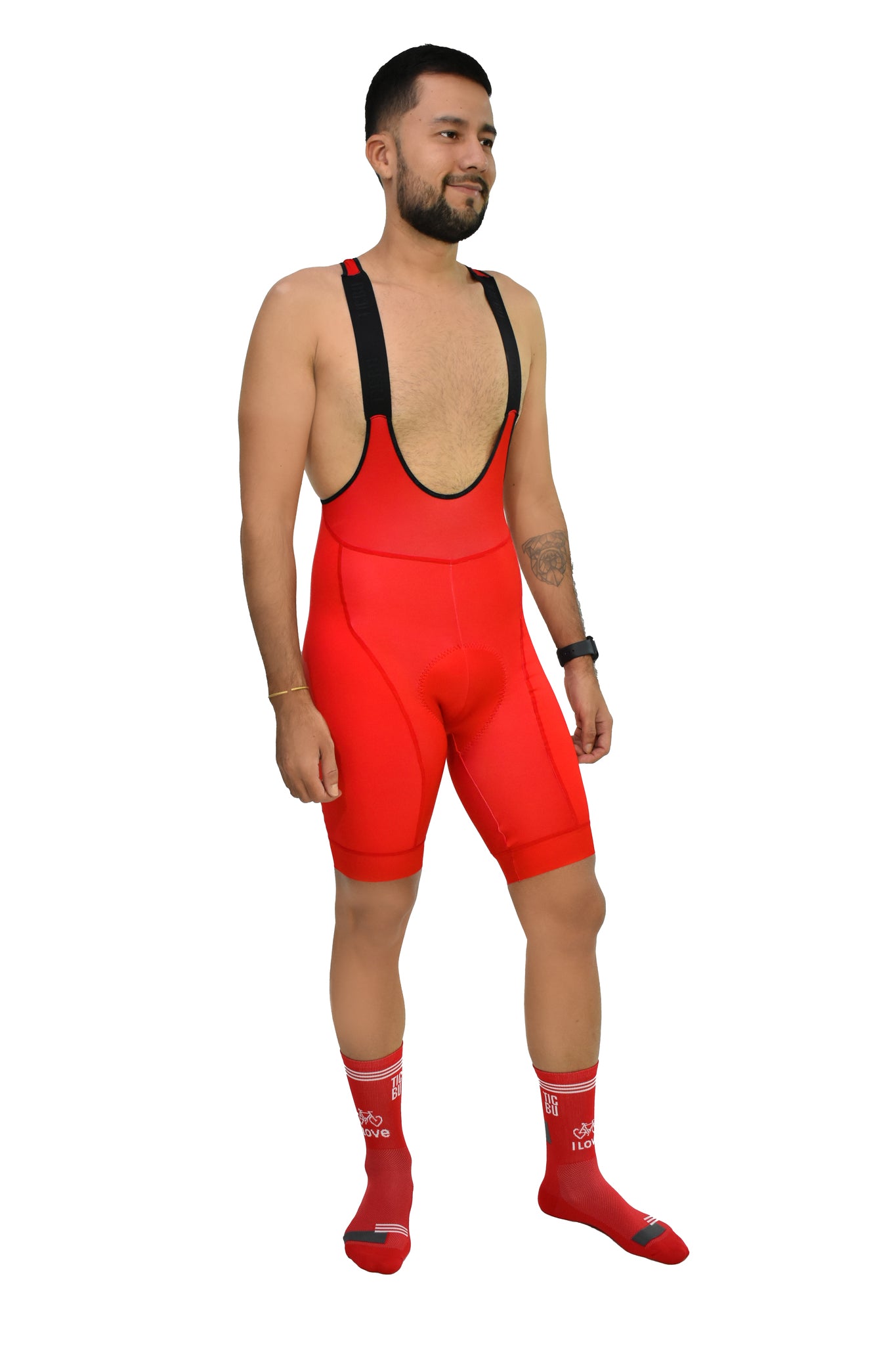 LICRA CORTA HOMBRE TODA ROJA PRO