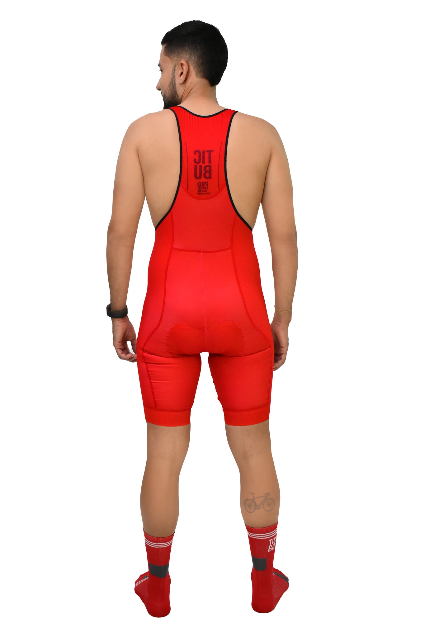 LICRA CORTA HOMBRE TODA ROJA PRO