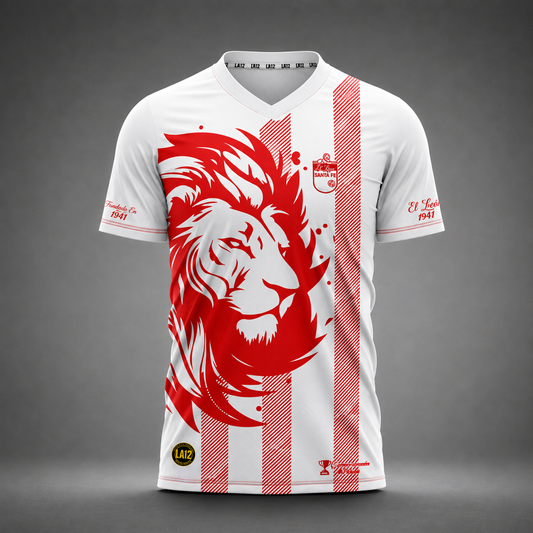 Camiseta Hombre Deportiva (Ref SANTA FE BLANCO LOGO 3D)