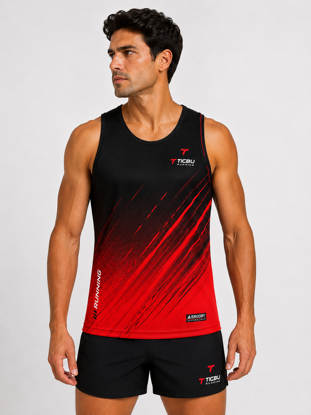 Camiseta Hombre Deportiva RUNNING TICBU Rojo