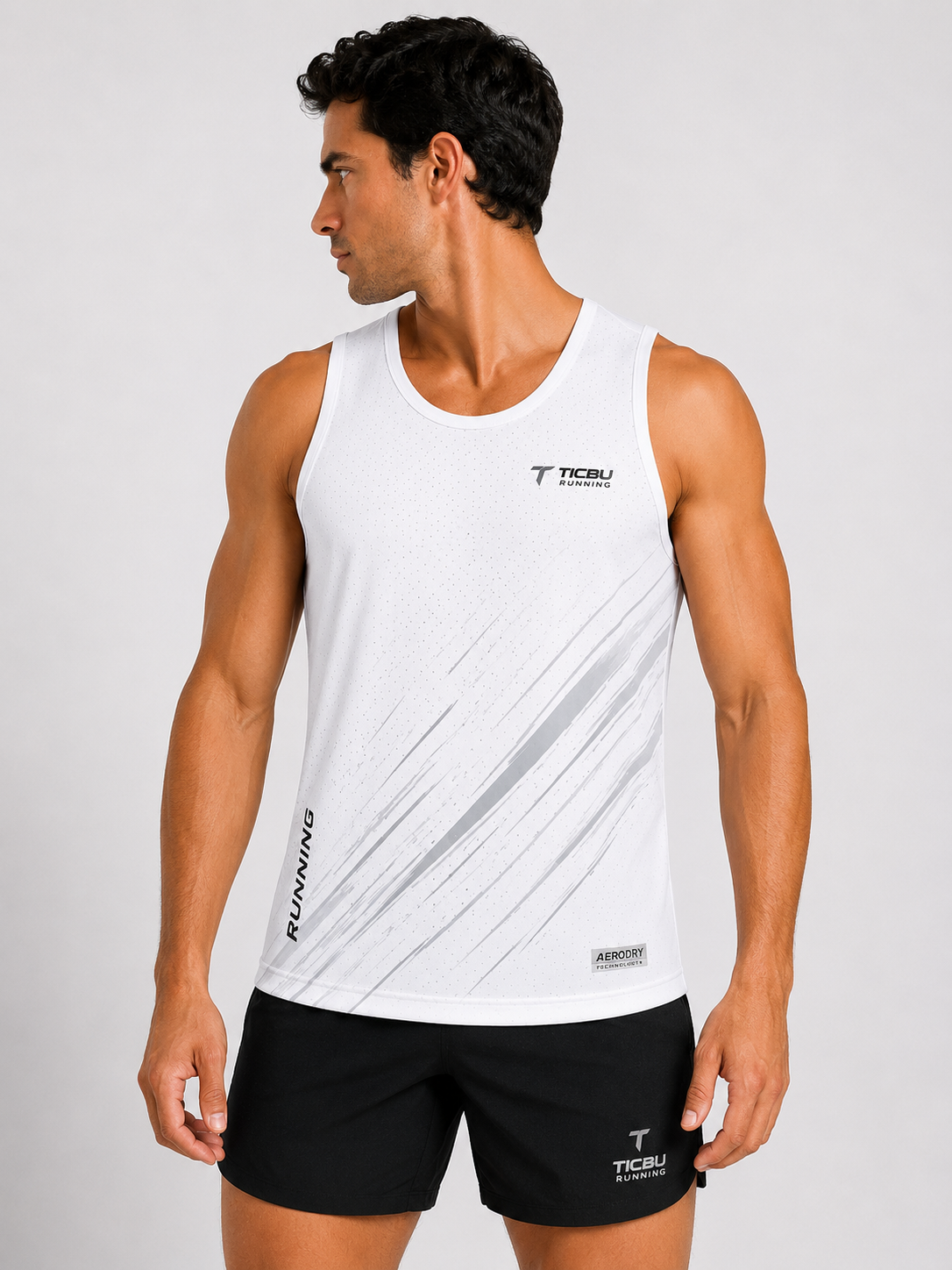 Camiseta Hombre Deportiva RUNNING TICBU Blanco