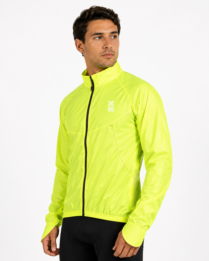 CORTAVIENTOS AMARILLO NEON SIN CAPOTA