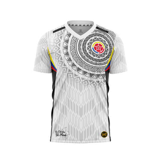 Camiseta Hombre Deportiva Ref Colombia 25 Blanco