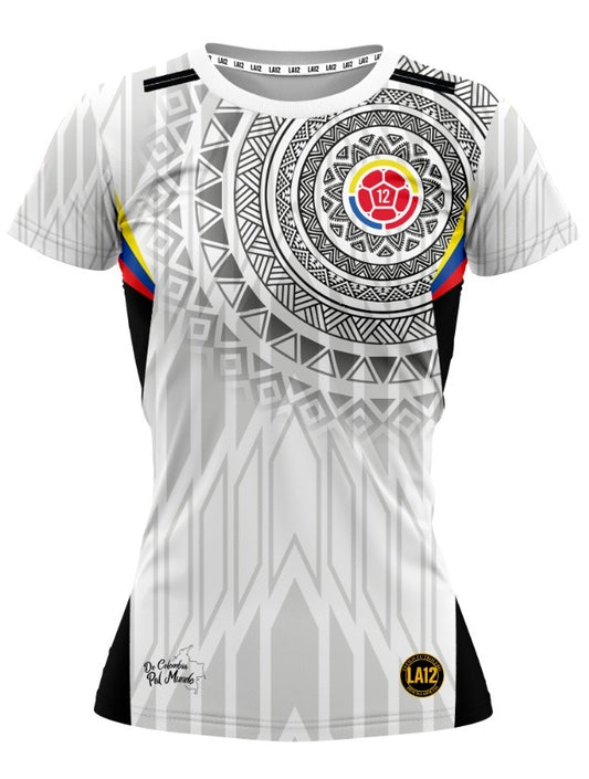 Camiseta Dama Deportiva Ref Colombia 25 Blanco
