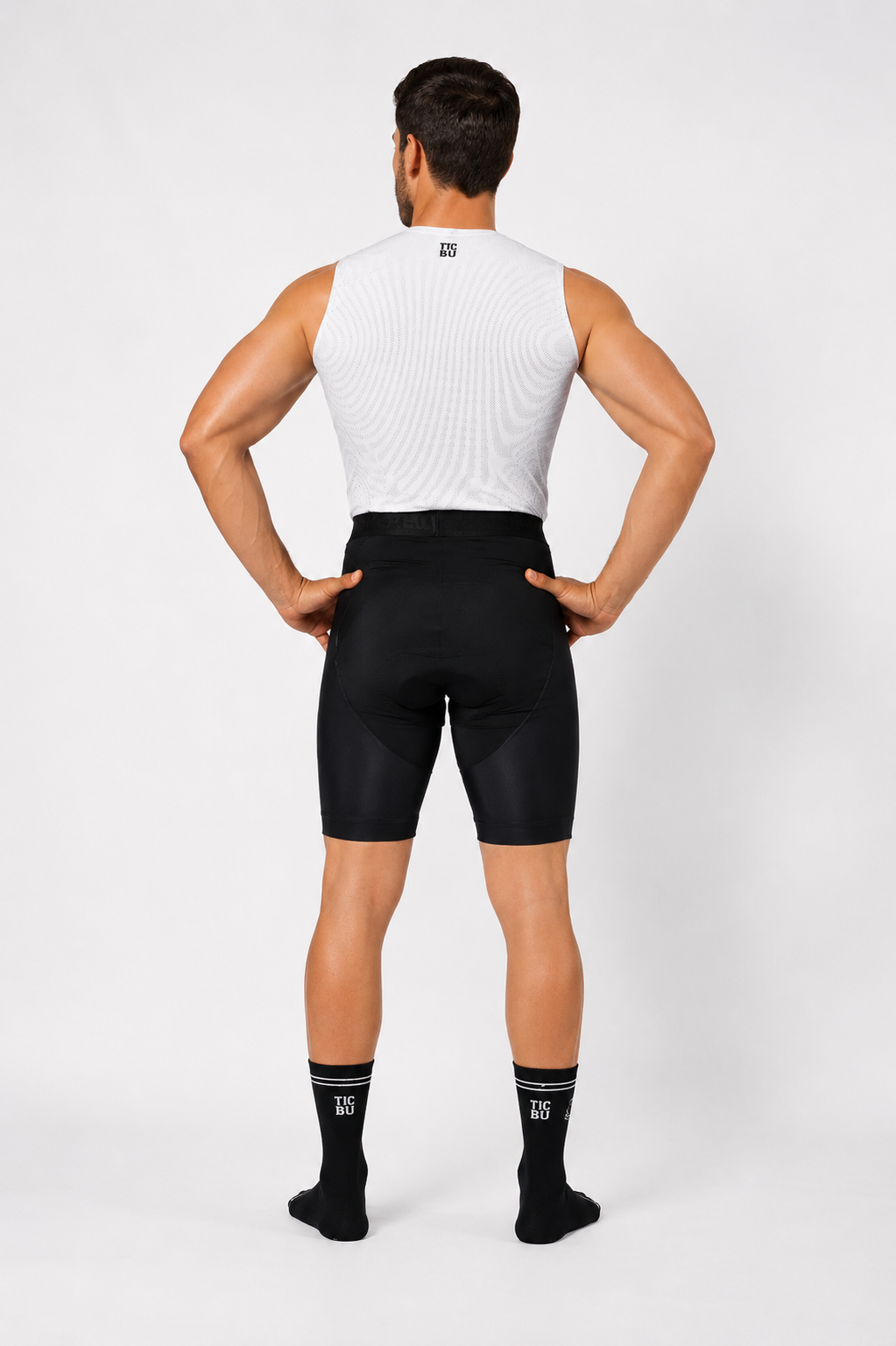 MEN'S SHORT LYCRA (strapless) ALL BLACK BASIC