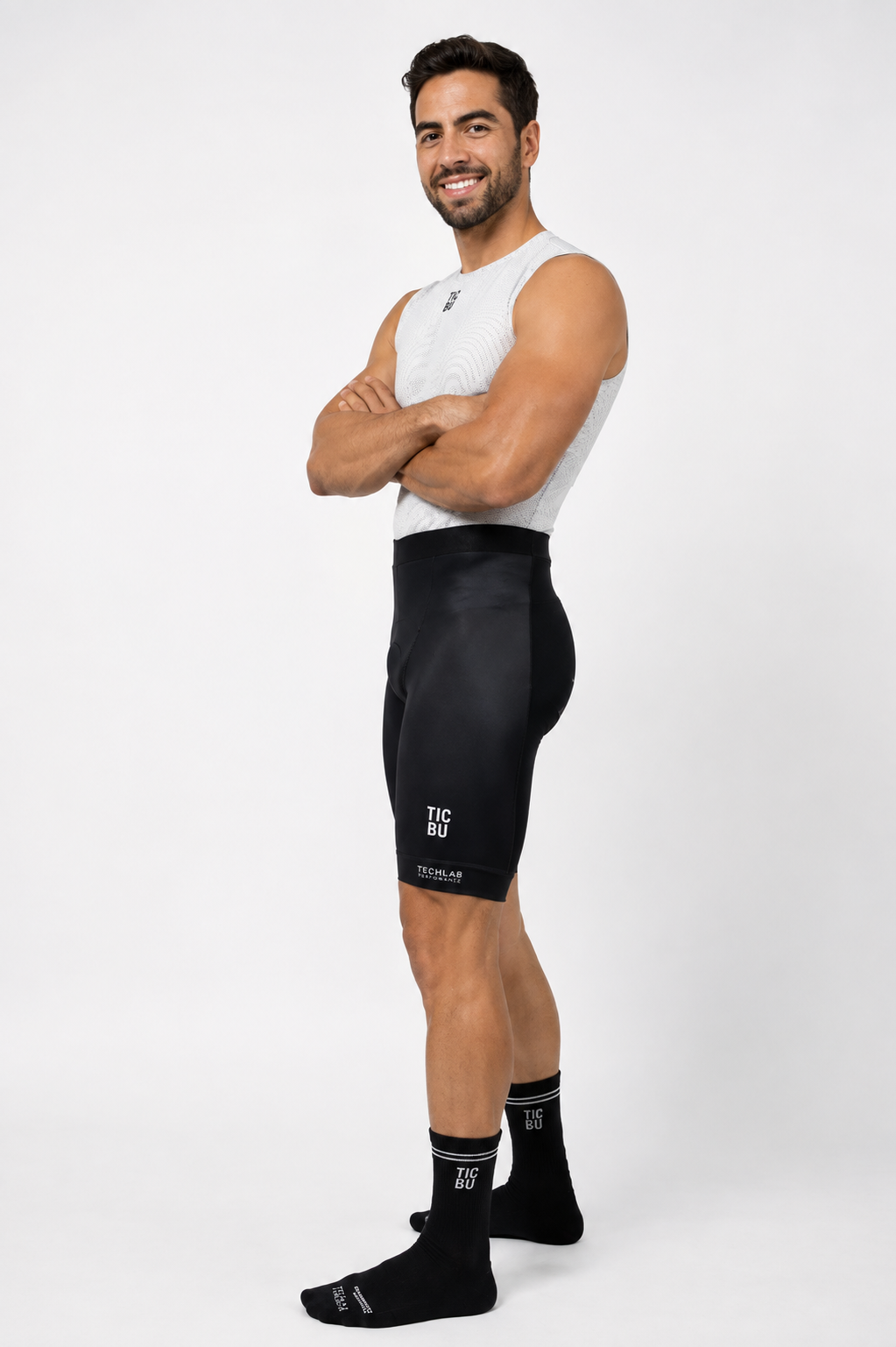 MEN'S SHORT LYCRA (strapless) ALL BLACK BASIC