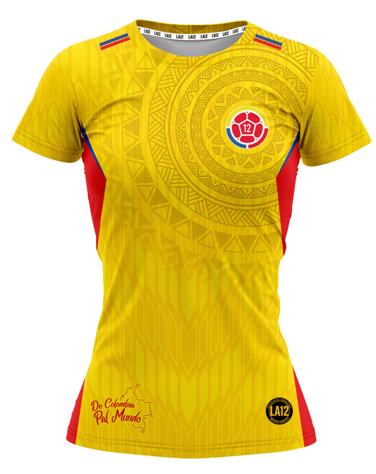 Camiseta Dama Deportiva Ref Colombia 25 Amarilla