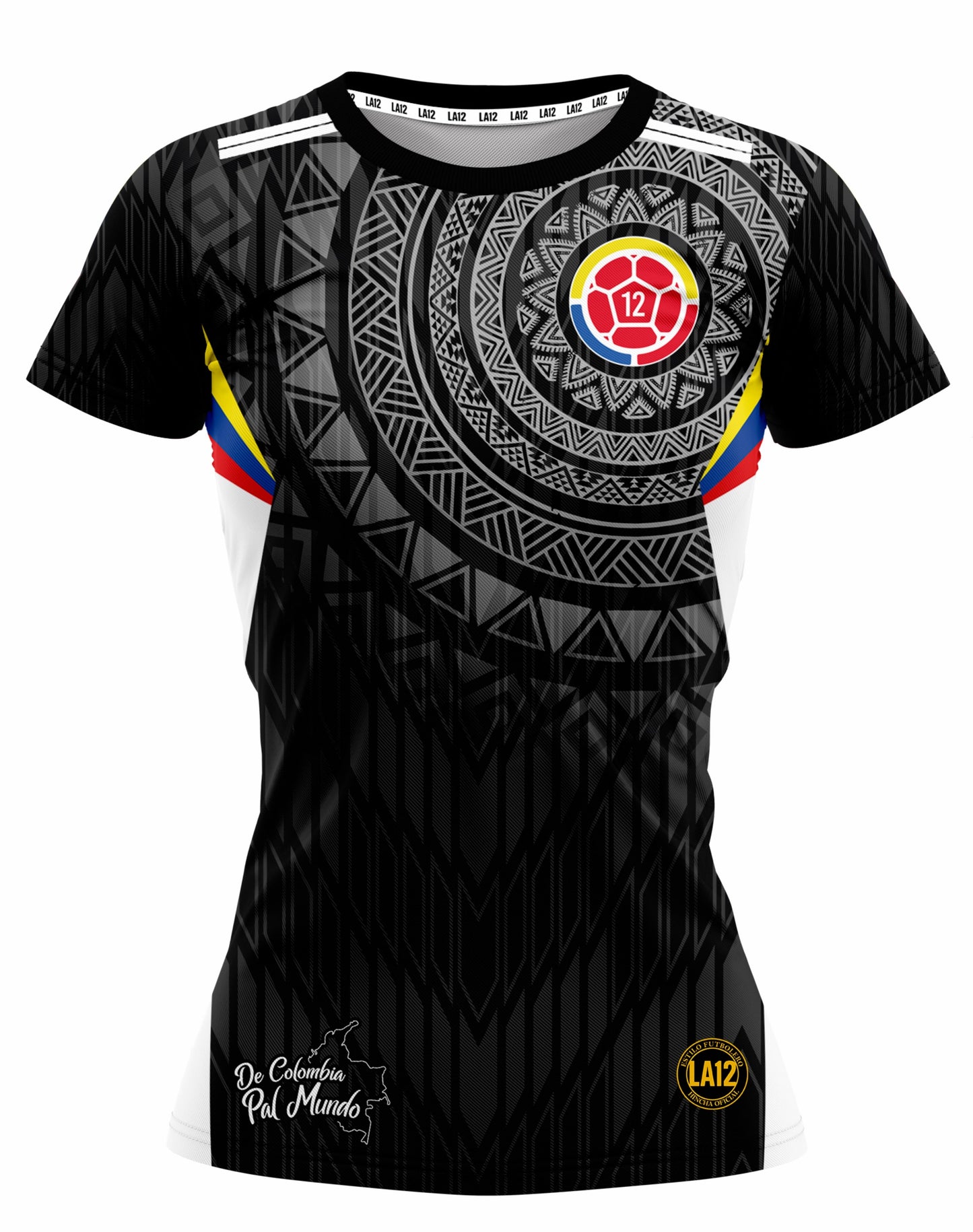 Camiseta Dama Deportiva Ref Colombia 25 Negra
