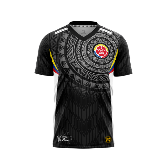 Camiseta Hombre Deportiva Ref Colombia 25 Negra