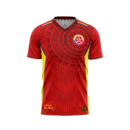 Camiseta Hombre Deportiva Ref Colombia 25 Roja