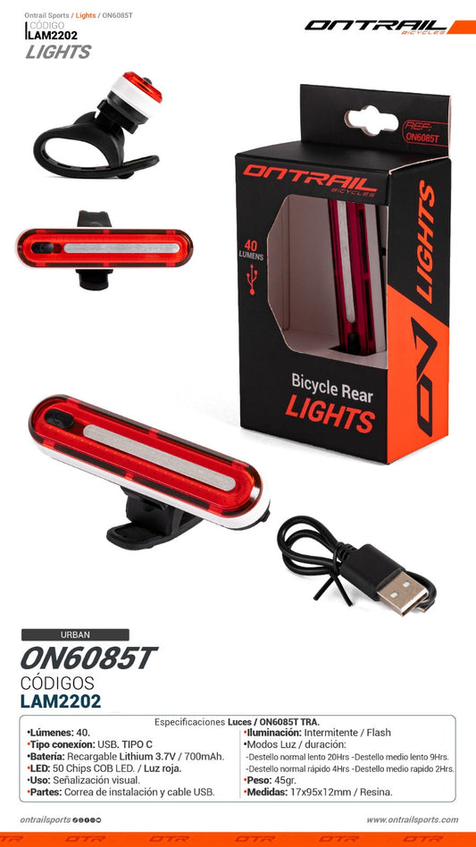 Luz trasera bicicleta  JY-6085F/T