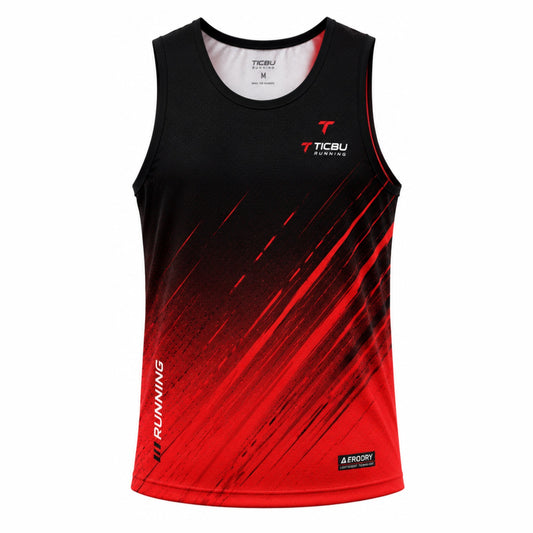 Camiseta Hombre Deportiva RUNNING TICBU Rojo