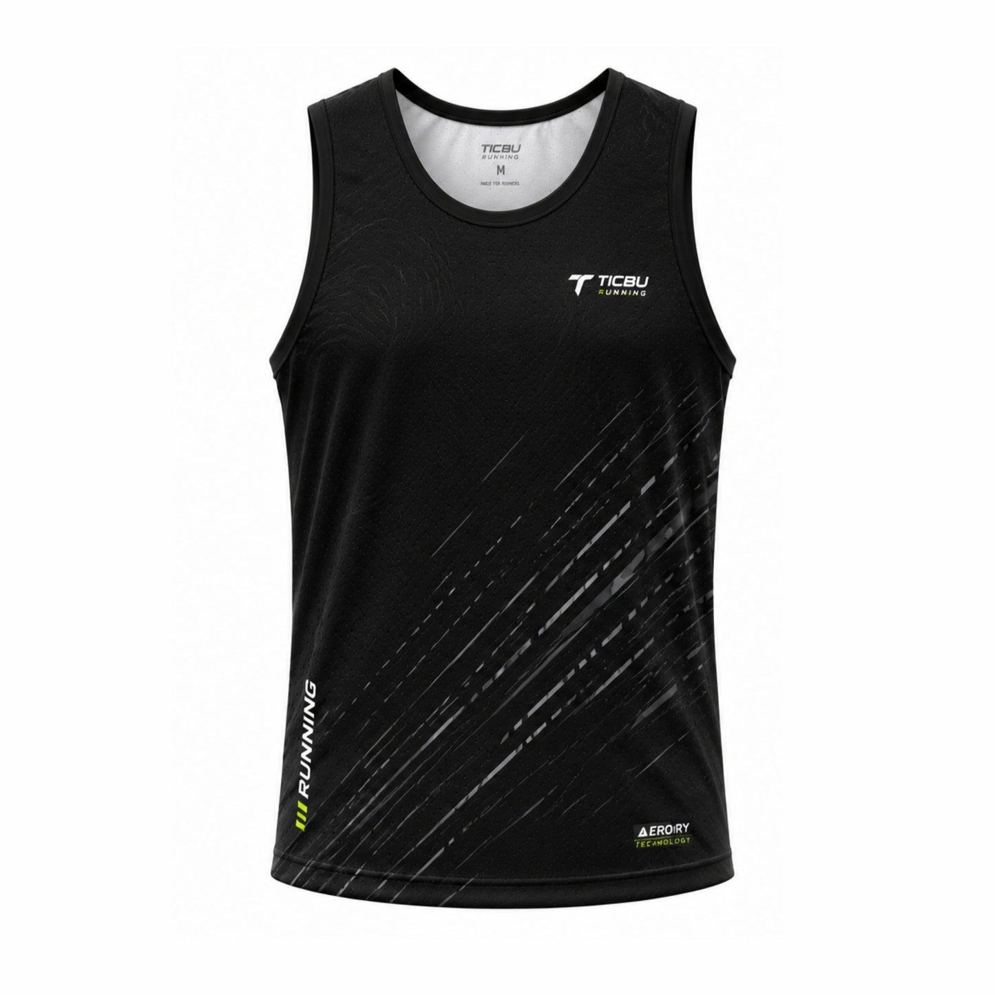 Camiseta Hombre Deportiva RUNNING TICBU Negro