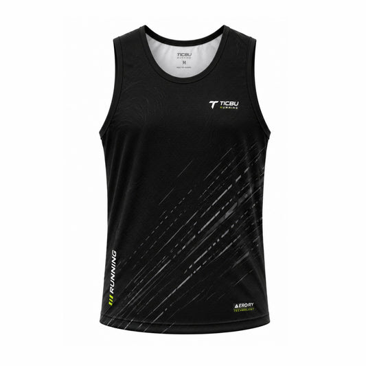 Camiseta Hombre Deportiva RUNNING TICBU Negro