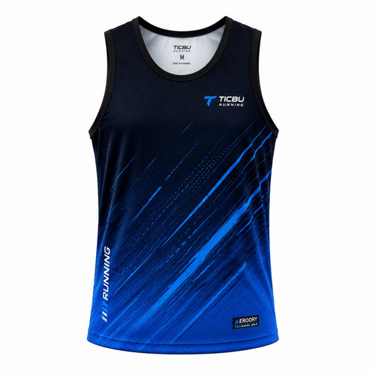 Camiseta Hombre Deportiva RUNNING TICBU Azul