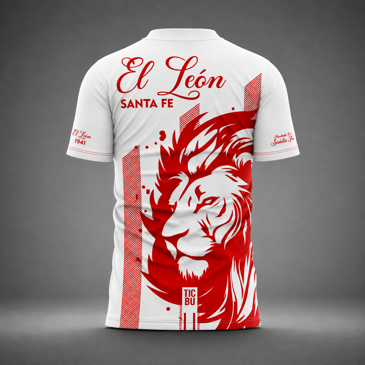 Camiseta Hombre Deportiva (Ref SANTA FE BLANCO LOGO 3D)