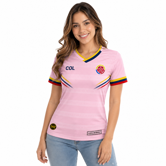 Camiseta Dama Deportiva Colombia 26 Rosa