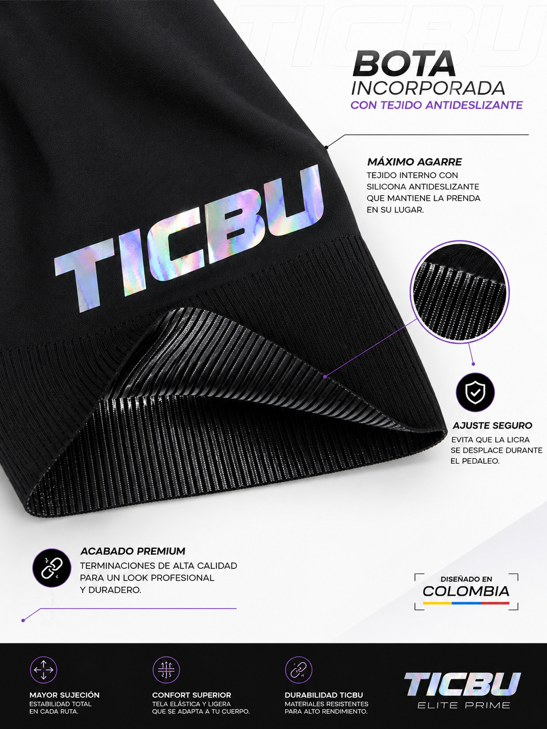 Licra de Ciclismo Elite Prime Hombre – Badana Gel 9D Premium | TICBU
