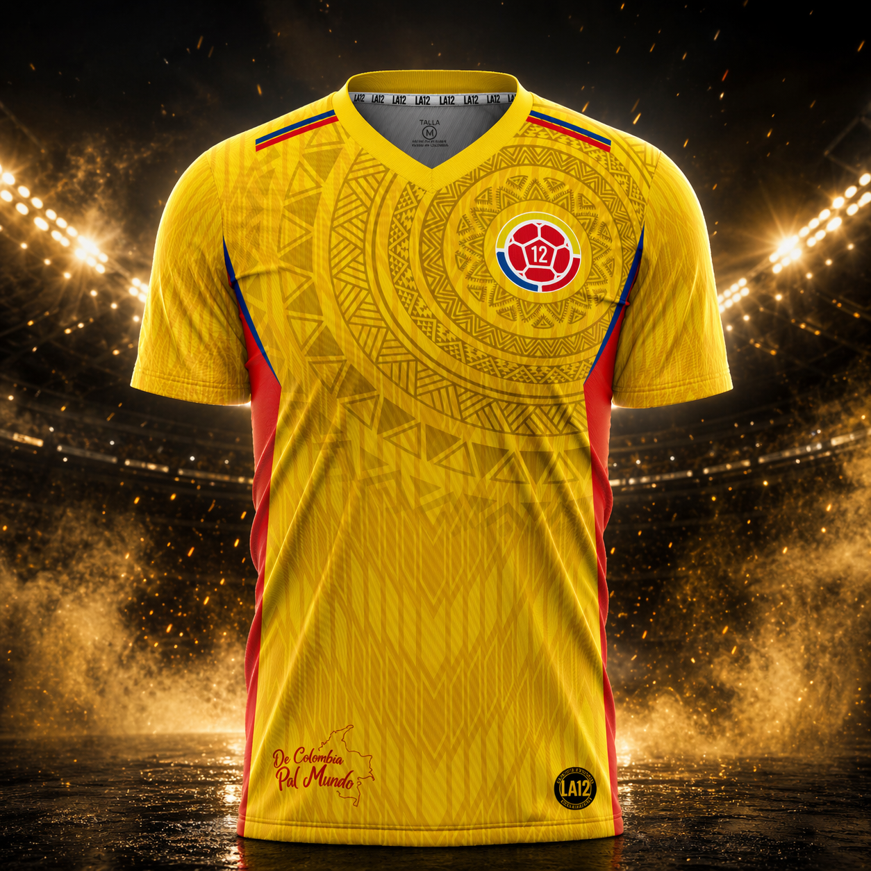 Camiseta Hombre Deportiva Ref Colombia 25 Amarilla