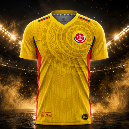 Camiseta Hombre Deportiva Ref Colombia 25 Amarilla