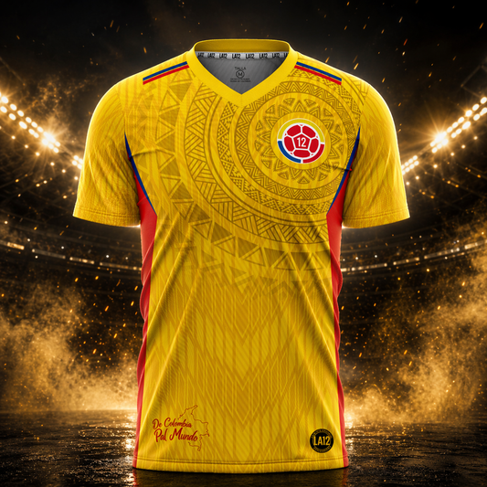 Camiseta Hombre Deportiva Ref Colombia 25 Amarilla