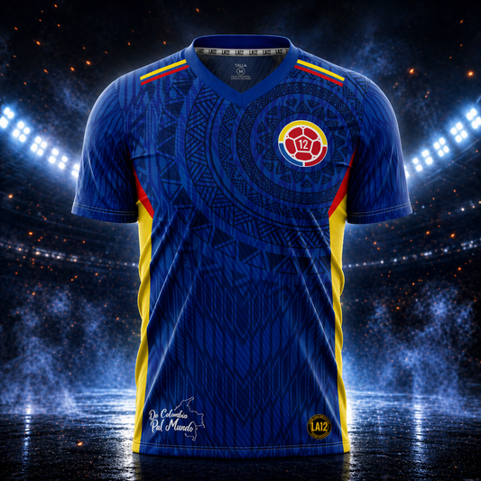 Camiseta Hombre Deportiva Ref Colombia 25 Azul