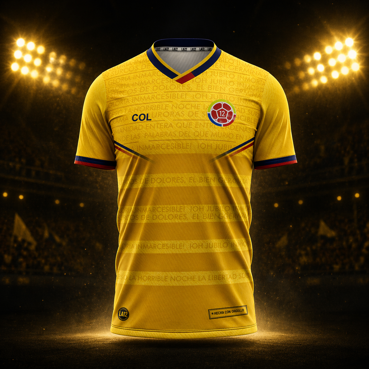 Camiseta Hombre Deportiva Ref Colombia 26 Amarilla