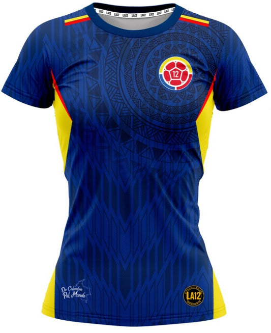 Camiseta Dama Deportiva Ref Colombia 25 Azul