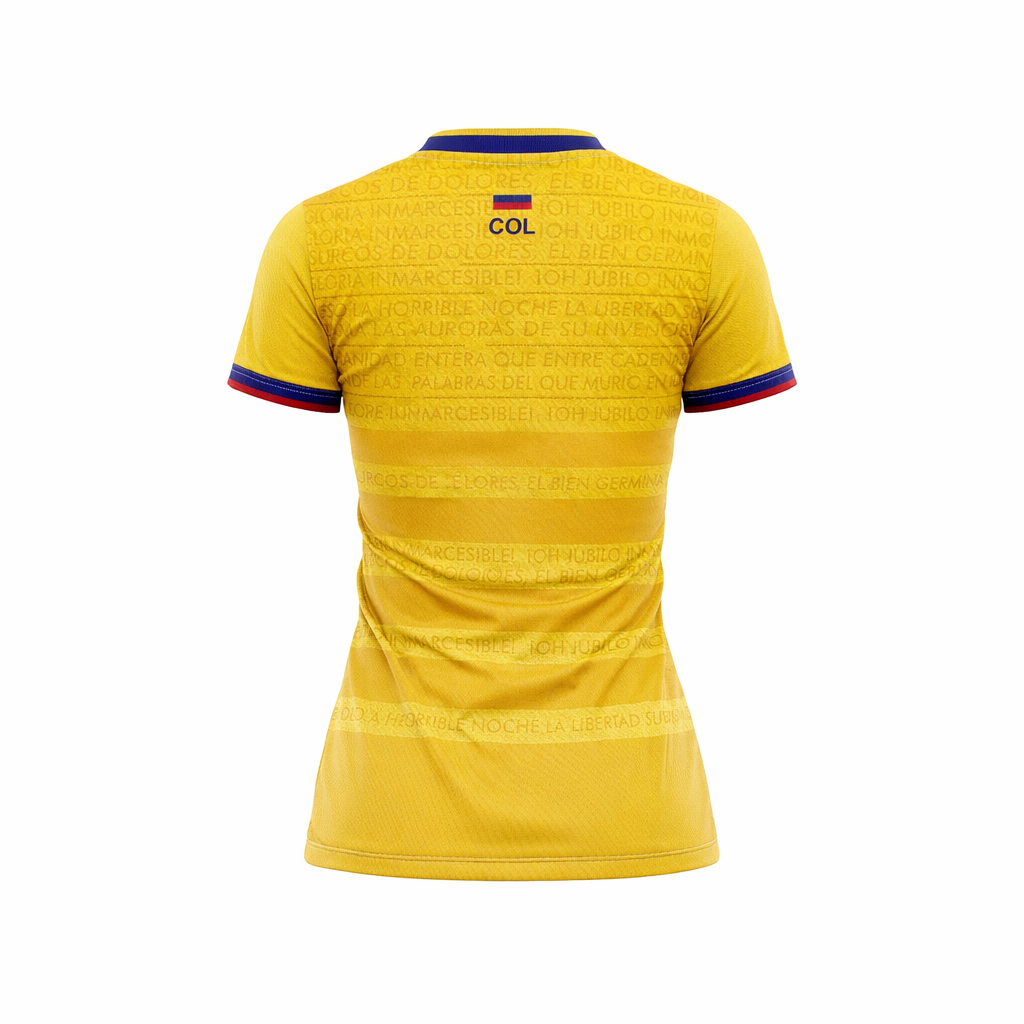 Camiseta Dama Deportiva Ref Colombia 26 Amarilla