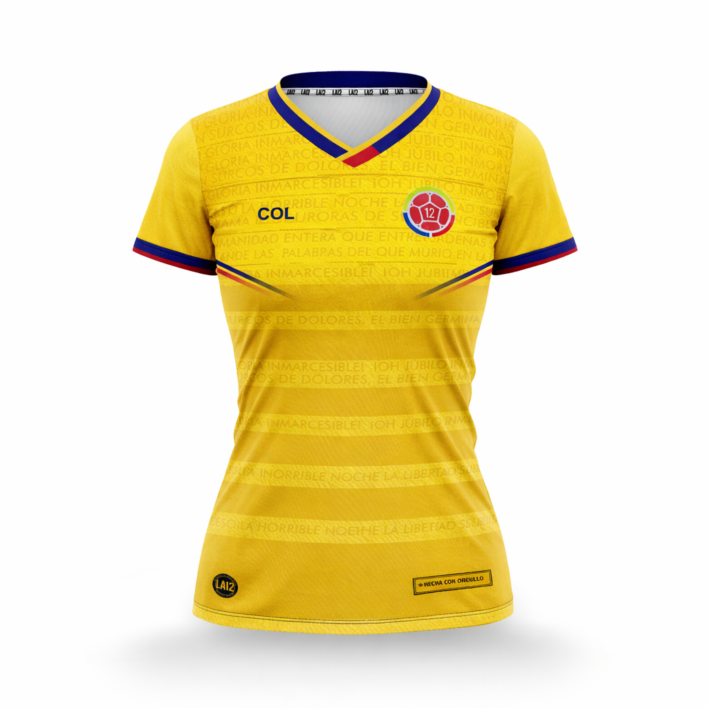 Camiseta Dama Deportiva Ref Colombia 26 Amarilla