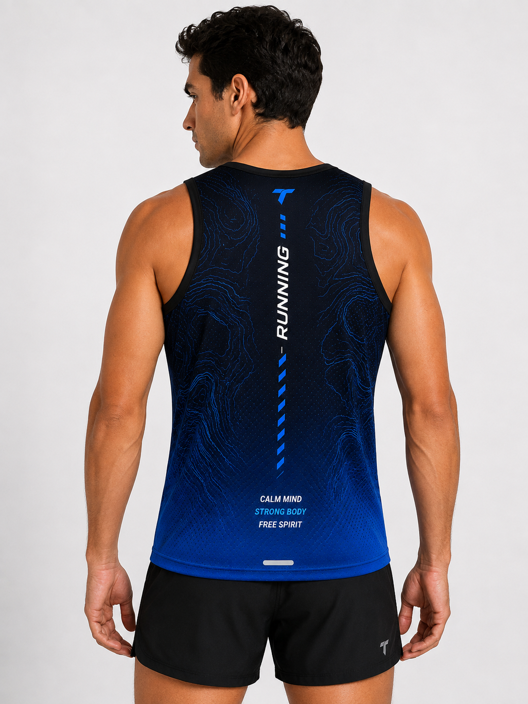 Camiseta Hombre Deportiva RUNNING TICBU Azul