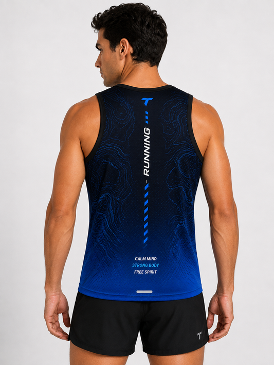 Camiseta Hombre Deportiva RUNNING TICBU Azul
