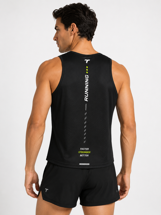 Camiseta Hombre Deportiva RUNNING TICBU Negro