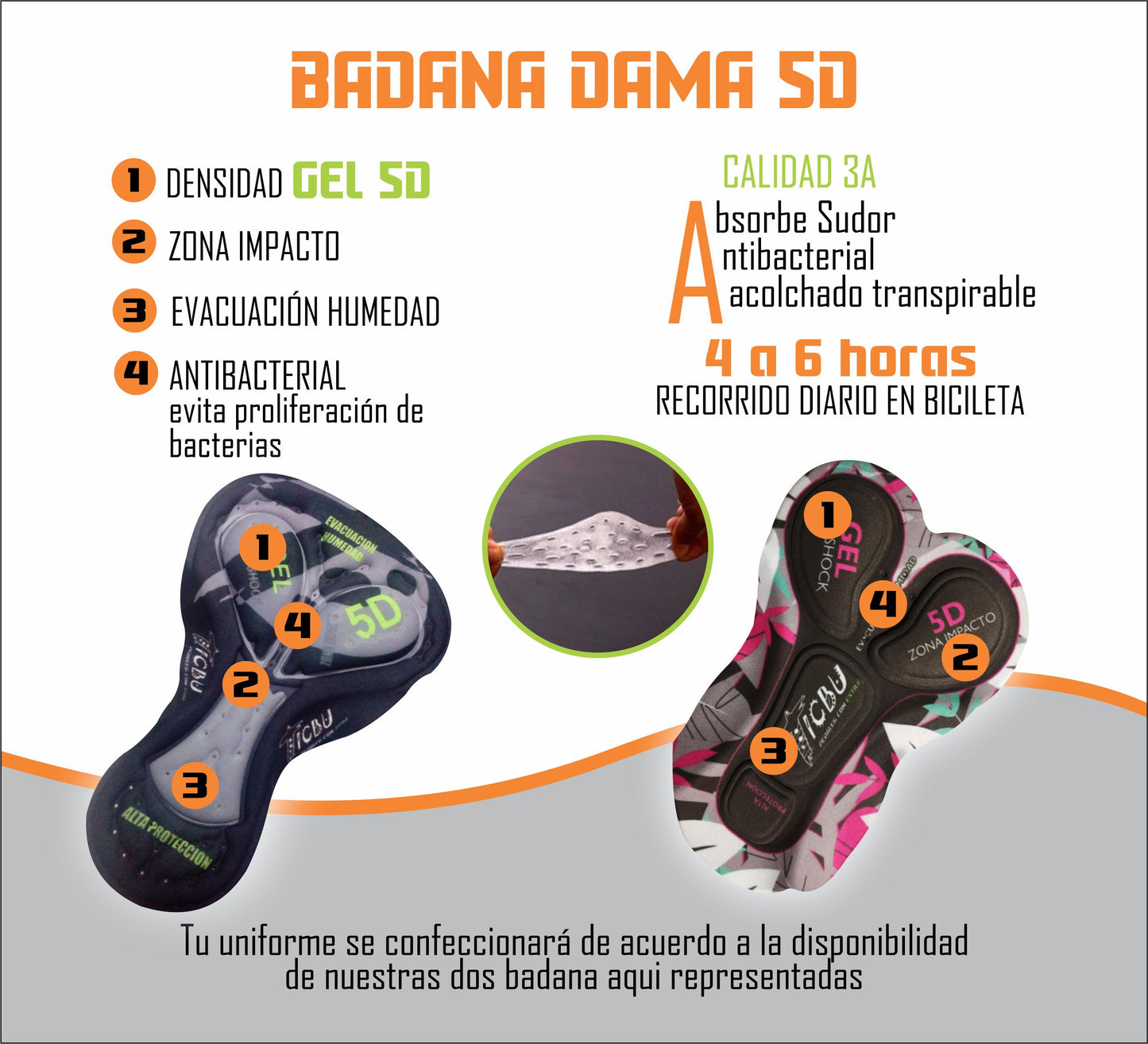 LICRA CORTA DAMA (REF: I MY BIKE NARANJA)